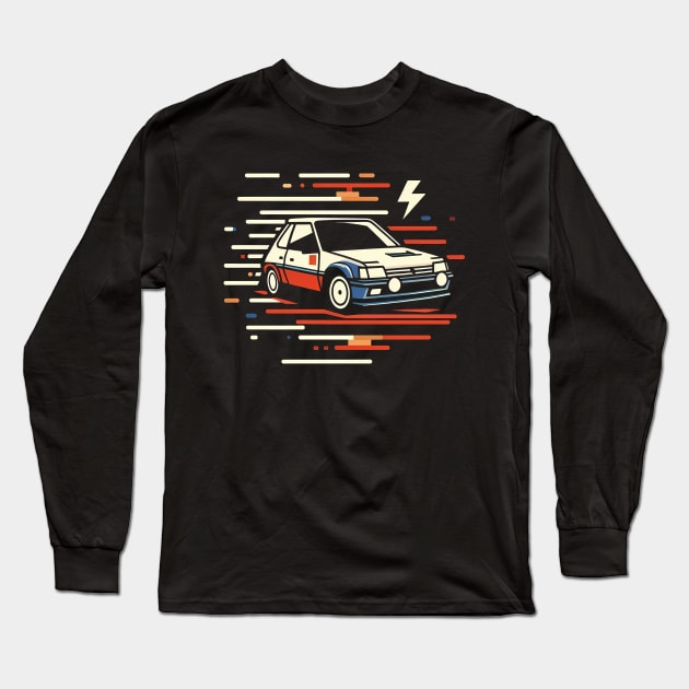 Peugeot 205 Rally Car Long Sleeve T-Shirt by TaevasDesign